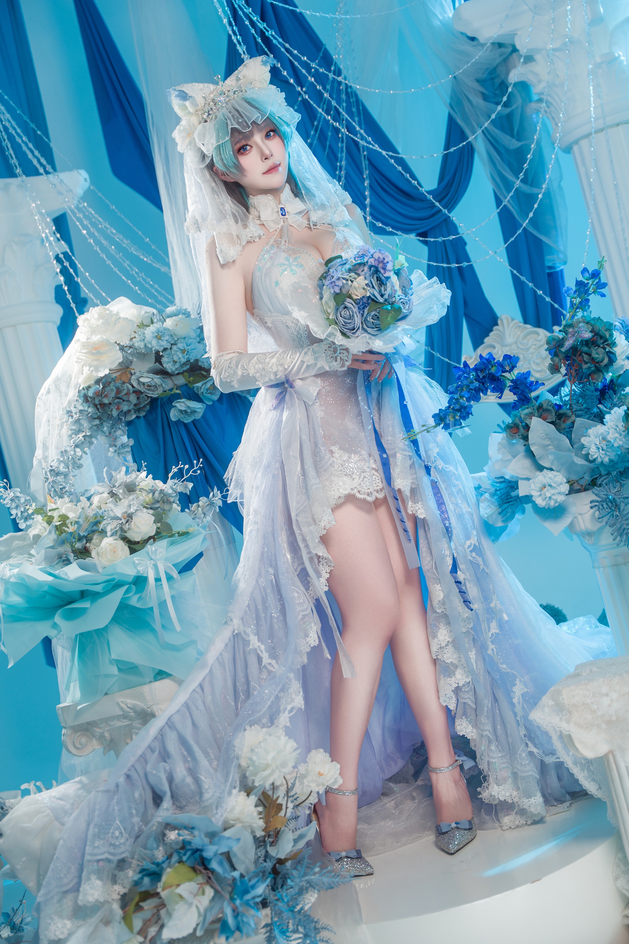图片[1]-Natsuko夏夏子 – NO.094 碧蓝航线 柴郡婚纱[70P]-XikXak